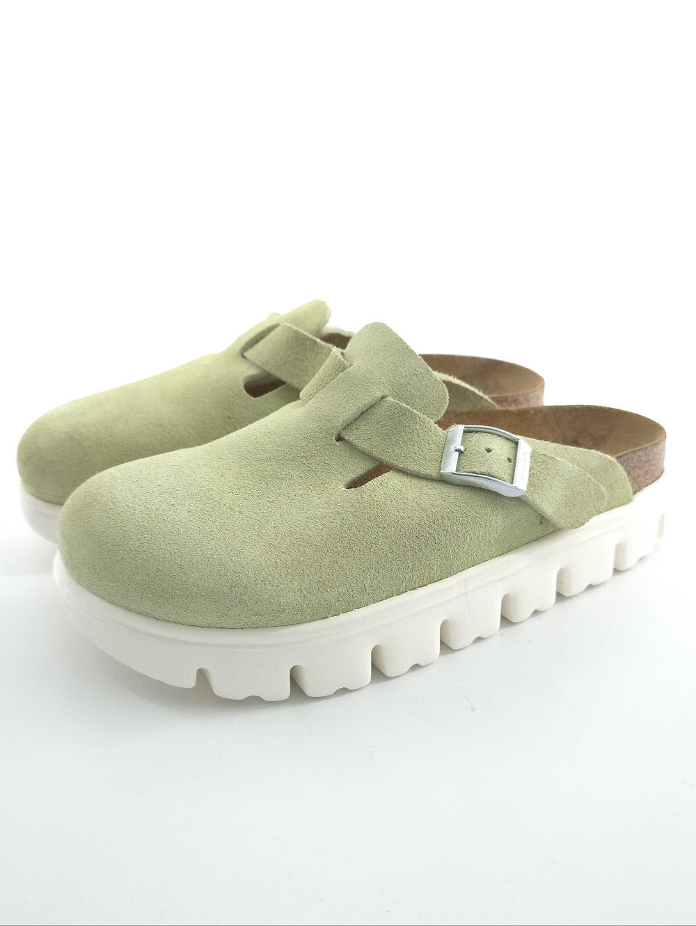 Papillio by Birkenstock Light Green Suede Clog Mule Comfort Shoes Women Size 6 - Picture 4 of 7